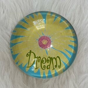 Dream Glass Yellow Sunflower Pink Blue Flower Paper Weight Office Decor Girly